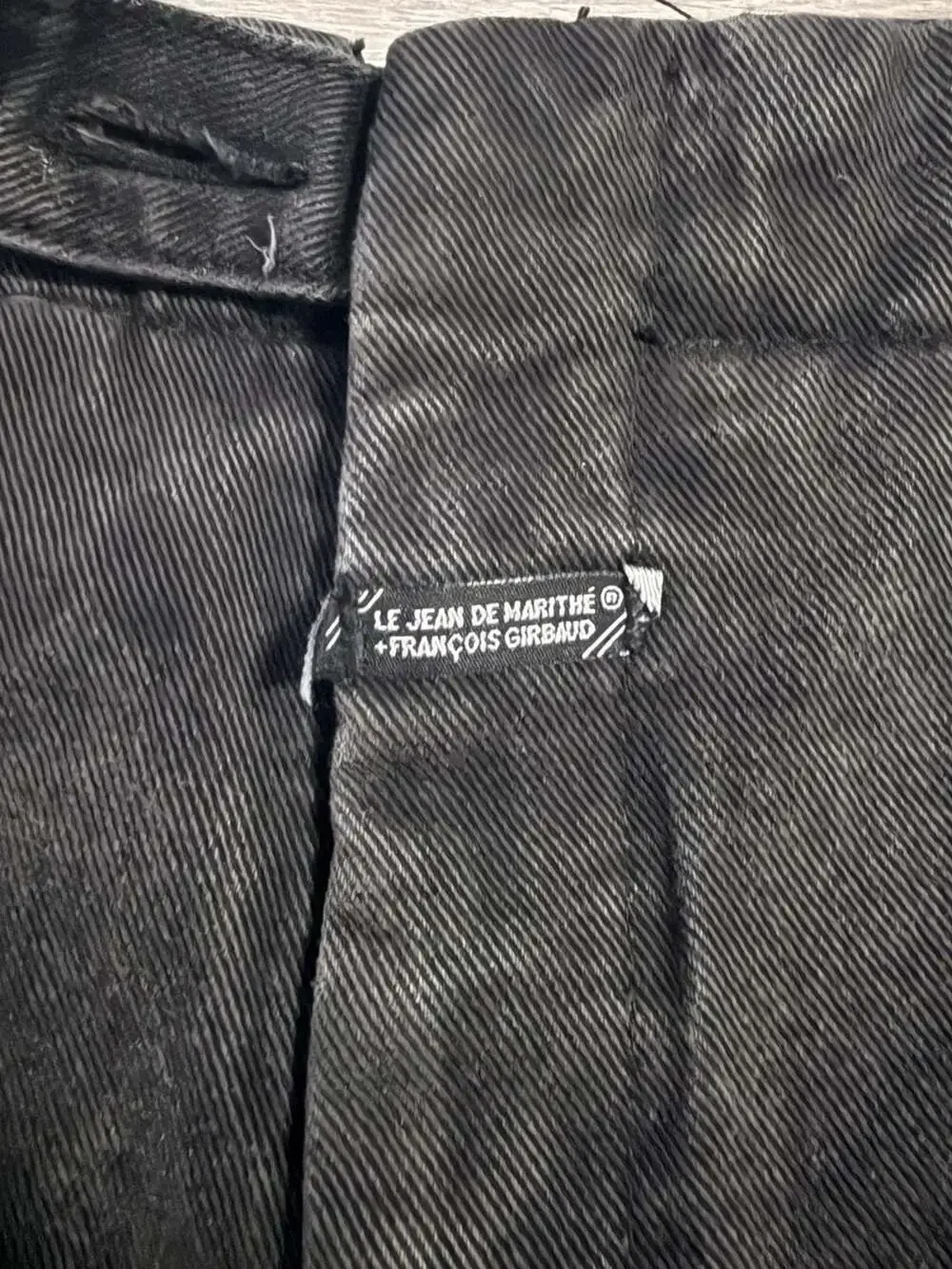 Vintage Le Jean De Marithé + François Girbaud Black Denim Tape Cargo Shorts